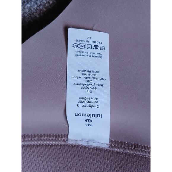 Lululemon Take Shape Sports Bra 34B Black Athletic Yoga Running Medium - Picture 7 of 7